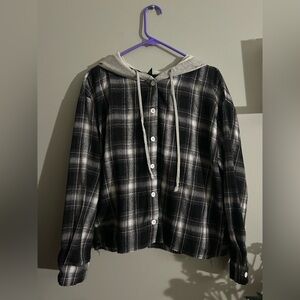 SHEIN Black and White Plaid Shirt
